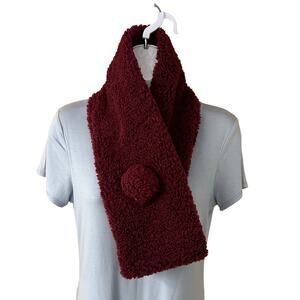 NWT, Burgundy Teddy Sherpa Neck Warmer Fashion Collection K639